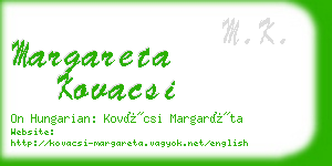 margareta kovacsi business card